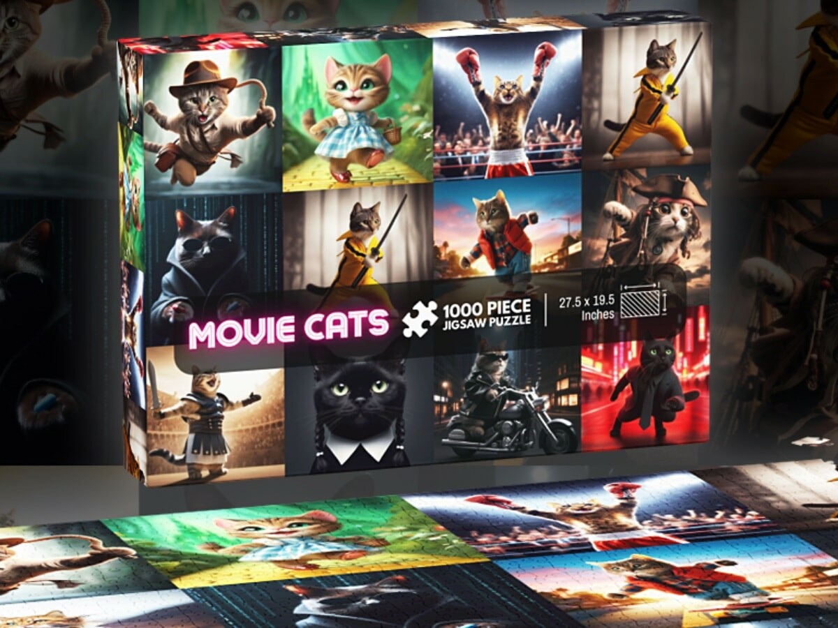 Movie Cats 1 000 Piece Reimagined Jigsaw Puzzle 01 1200x900 HDtLNX