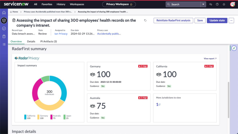 RadarFirst and ServiceNow Collaborate to Help Automate Privacy Incident Risk Assessments for Rapid Insight on Regulatory Notification Obligations